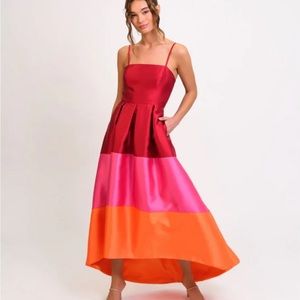 High low hem color block dress
Square neckline by Hutch , size 4, new with tags